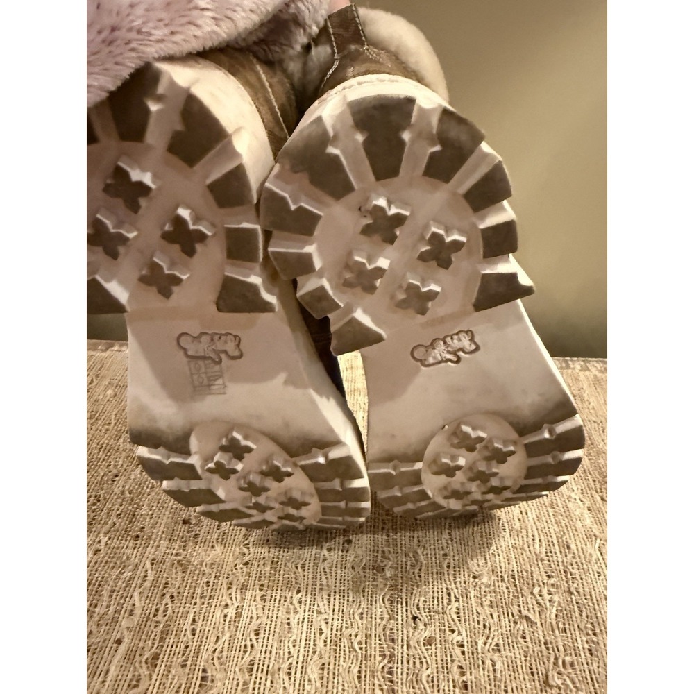 Coach Janel Signature Logo Print Shearling Accent Lug Sole Hiker Booties Sz-8.5 - Picture 14 of 14